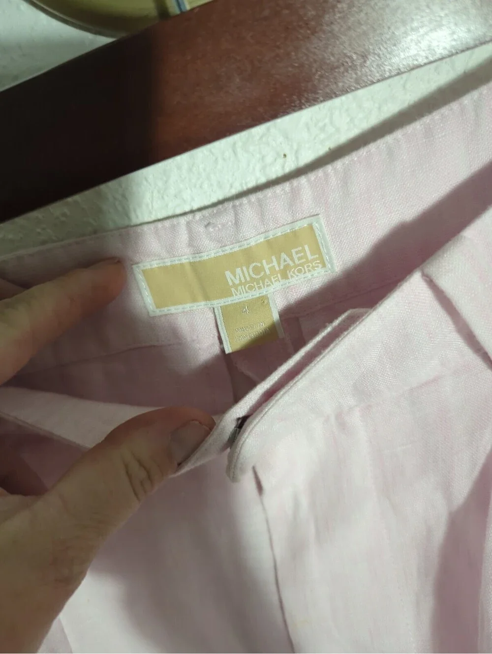 MICHAEL KORS Pleated 100% Linen Wide Leg Pants Women's Size 4 Bouquet